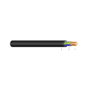 H05RR-F 2x1 fekete (100) 300/500V gumikábel (GT)
