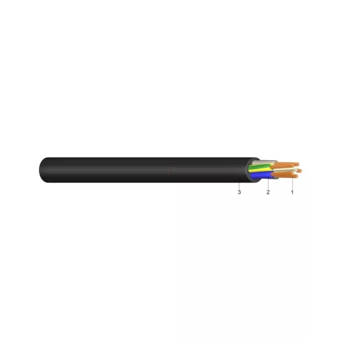 H05RR-F 2x1 fekete (100) 300/500V gumikábel (GT)