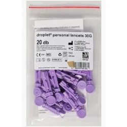   DROPLET Eldobható Ujjszúró Vérvételi Lándzsa 20 db/csomag (D-CONT Ujjszúró Tollhoz)