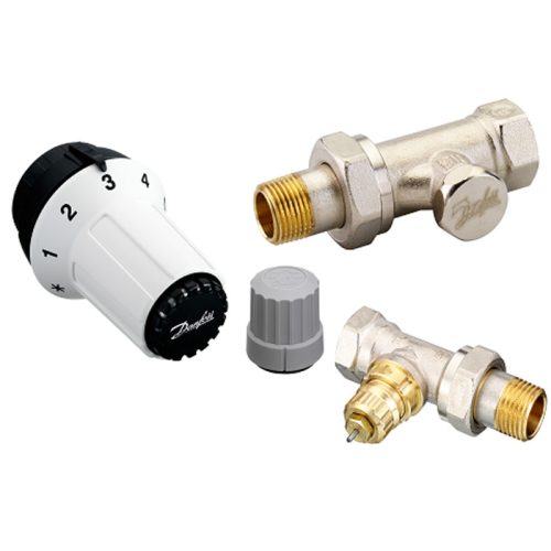DANFOSS "Panda" csomag 1/2" egyenes (termosztátfej, RA-FN előbeállítás nélküli szelep, RLV-S visszat