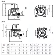 IBO MIX 4 utas keverőszelep DN20 3/4" KVS 6,3