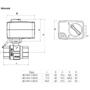 IBO MIX 1 motoros zónaszelep NO (alaphelyzetben nyitott) DN20 3/4" 45 m3/h