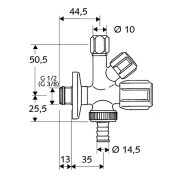 SCHELL Comfort sarokszelep kombi 1/2"x3/8"x3/4"