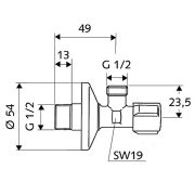 SCHELL Comfort sarokszelep 1/2"x1/2"