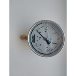   T-METER nyomásmérő rozsdamentes ház, alsó csatlakozás 1/2", 0-2,5 bar, átmérő 100, glicerines