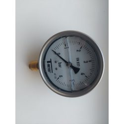   T-METER nyomásmérő rozsdamentes ház, alsó csatlakozás 1/2", 0-6 bar, átmérő 100, glicerines