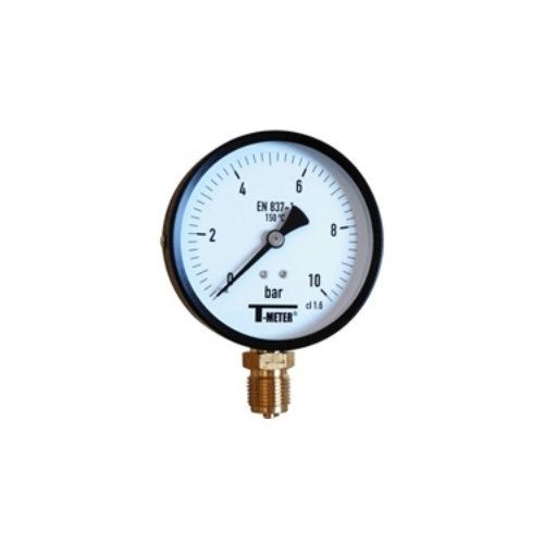 T-METER nyomásmérő alsó csatlakozással 1/2" 0-4 bar átmérő 100 mm (fémházas)