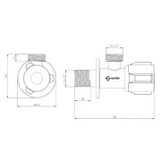 MOFÉM kerámiás sarokszelep 1/2"-1/2"