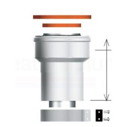 ARISTON függőleges indítóidom, alu/pp, 80/125 mm