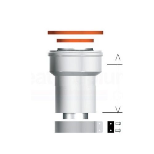 ARISTON függőleges indítóidom, alu/pp, 80/125 mm
