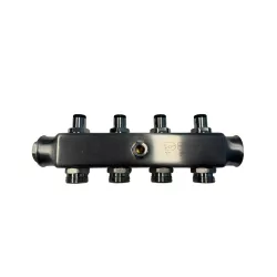   DUNATERM adapteres beépített szelepes osztótest 1" 4 körös 3/4" INOX (vizes)
