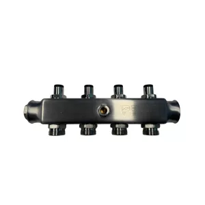 DUNATERM adapteres beépített szelepes osztótest 1" 4 körös 3/4" INOX (vizes)