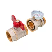 ERMETIQ hollanderes golyóscsap KB 1" hőmérővel, egyenes
