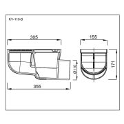 STYRON kültéri víznyelő oldalkifolyású 110 mm