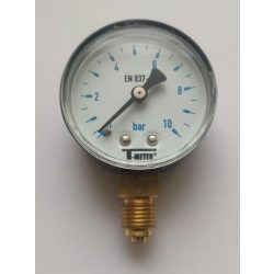   T-METER nyomásmérő alsó csatlakozású 1/4" 0-10 bar átmérő 50 mm