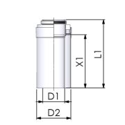 TRICOX PPs/alu cső 60/100 mm, L=500 mm