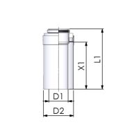 TRICOX PPs/alu cső 60/100 mm, L=1000 mm