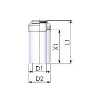 TRICOX PPs/alu cső 80/125 mm, L=500 mm