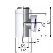 TRICOX PPs/alu ellenörző egyenes idom 80/125 mm
