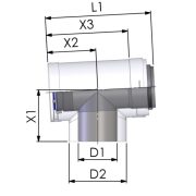 TRICOX PPs/alu ellenörző T-idom 60/100 mm