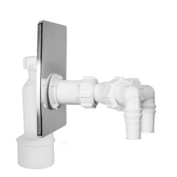   STYRON Fali mosógépcsatlakozó Y csatlakozós króm előlappal