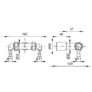 STYRON STY-520-1 T bekötő mosógéphez (Ø40/32) 2 db kondenzvíz csatlakozóval