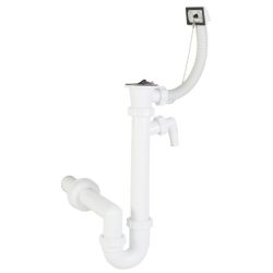   STYRON Mosogató csőszifon túlfolyóval és mosógép csatlakozóval átm. 40