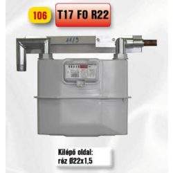   PEROGAZ T17FOR22 fali mérőállomás, kilépő oldal réz 22