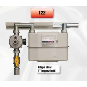 PEROGAZ T22R22 fali szabályozó-mérőállomás, kilépő oldal réz 22