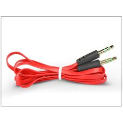   3,5 - 3,5 mm jack audio kábel 1 m-es lapos vezetékkel - piros/fekete