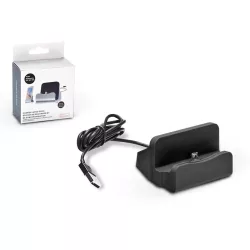 Univerzális asztali töltő/dokkoló - micro USB - fekete