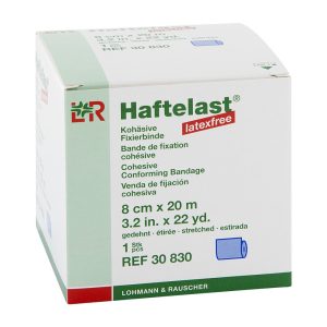 LOHMANN & RAUSCHER Haftelast Öntapadó Kötésrögzítő Pólya 8 cm x 20 m Kék