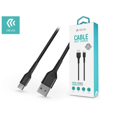 DEVIA Gracious Series USB Type-C Cable Fast Charge - 5V/2.1A USB adat- és töltőkábel 2 m vezetékkel