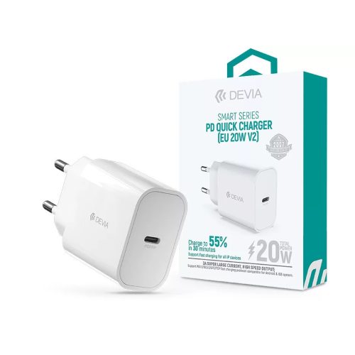 DEVIA Smart Series PD Quick Charger V2 hálózati töltő adapter Type-C bemenettel - 20W